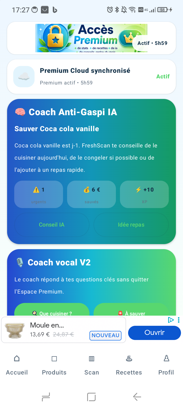 Premium actif avec minuteur FreshScan