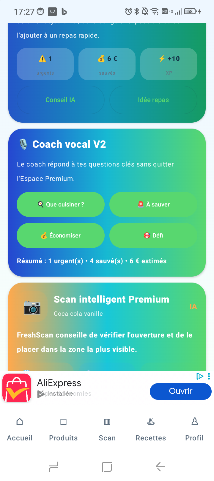Coach vocal V2 et Scan intelligent FreshScan